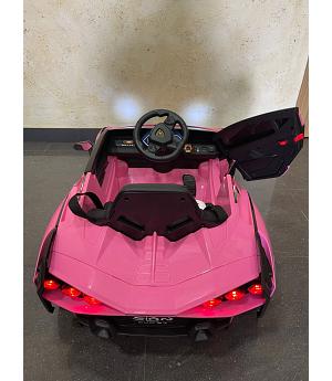 Lamborghini Sian, rosa-pink, 12v, ruedas goma, asiento cuero, de 1 a 4 años  INDA149-SianPK